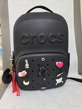Crocs Black Large Backpack with Jibbitz Charms